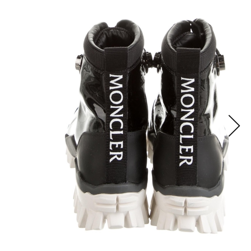 Moncler Black Patent Leather Combat Boots - Picture 4 of 10